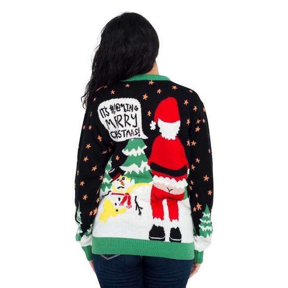 Women’s Ho Ho Ho It’s #!@%ING Merry Ugly Christmas Sweater - Picture 2 of 2